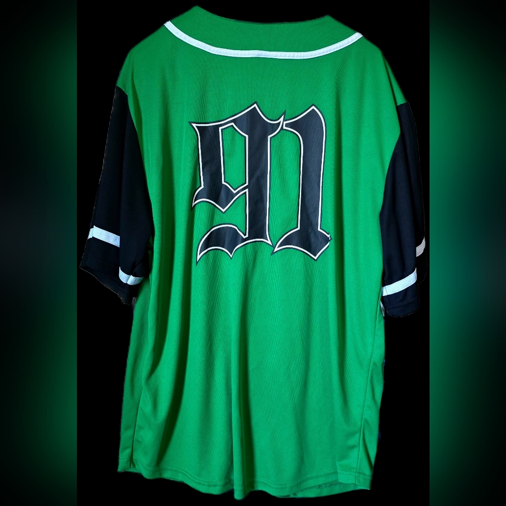 Death Row Records Green Black Baseball Jersey #91 Men's L Hip Hop Rap 2XL - Picture 12 of 15